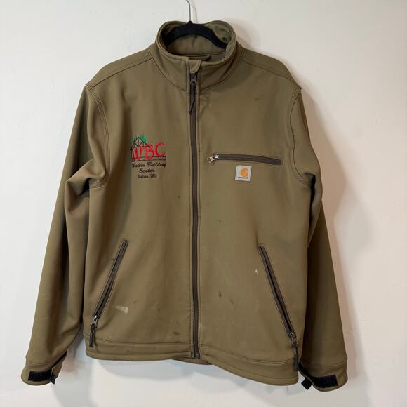 Carhartt Men's Crowley Nylon Jacket Full Zip Softshell Tan Medium Workwear - Picture 1 of 12